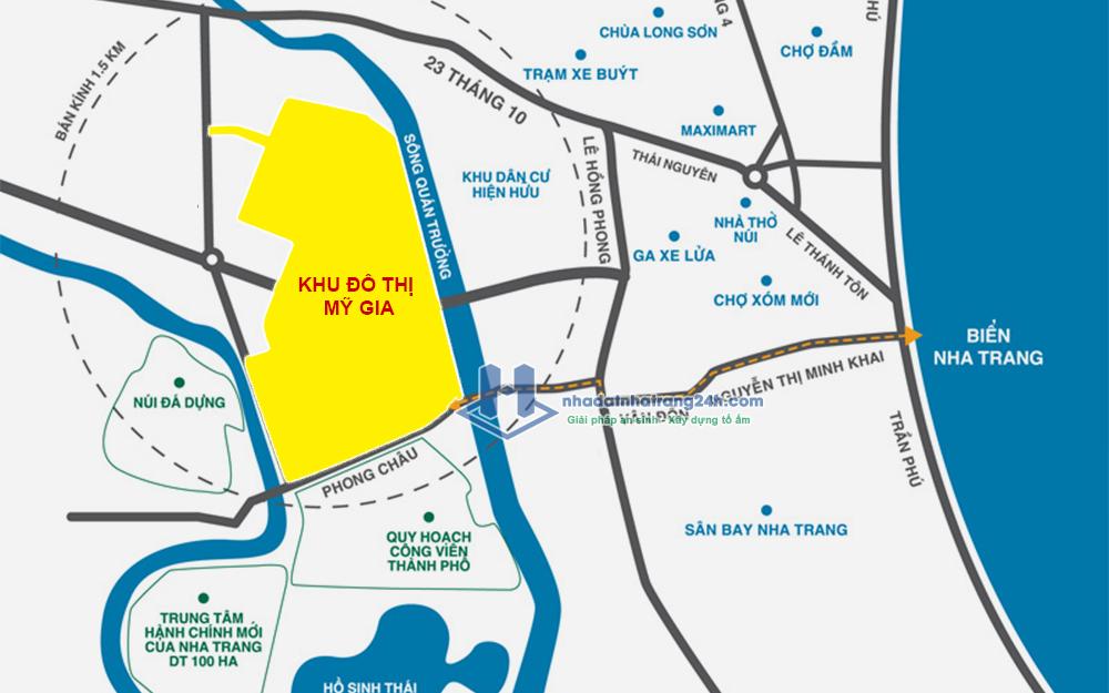 vị trí khu đô thị mỹ gia nha trang