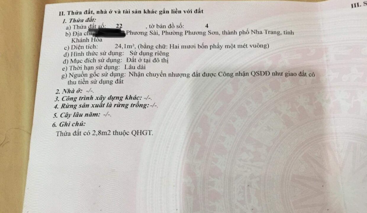 Bán nhà hẻm Phương Sài Nha Trang