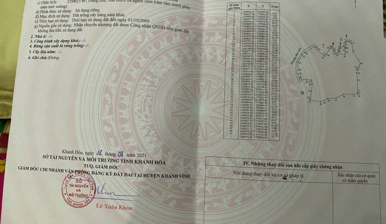 Bán đất xã Khánh Nam Khánh Vĩnh